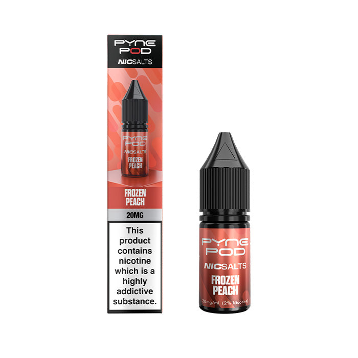 Frozen Peach Pyne Pod Nic Salt E-Liquid and Box