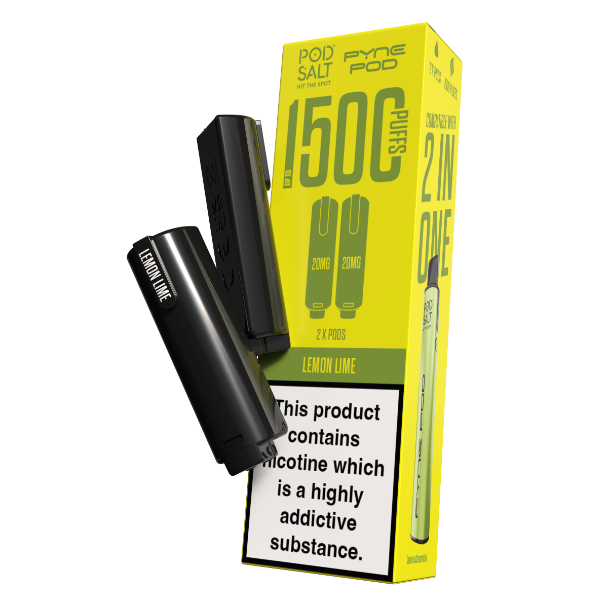 Pod Salt Pyne Pod 2 in One Pods Lemon Lime