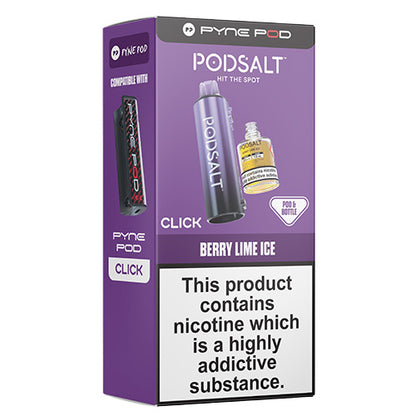 PODSALT Berry Lime Ice vape pod packaging on a white background
