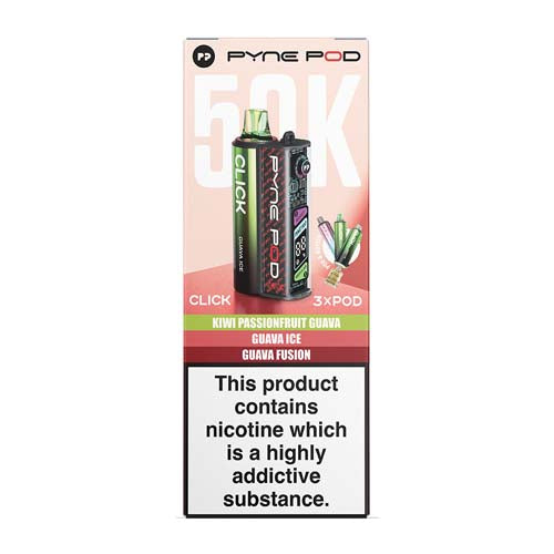 Pyne Pod Click 50K Guava Edition Box on a white background.