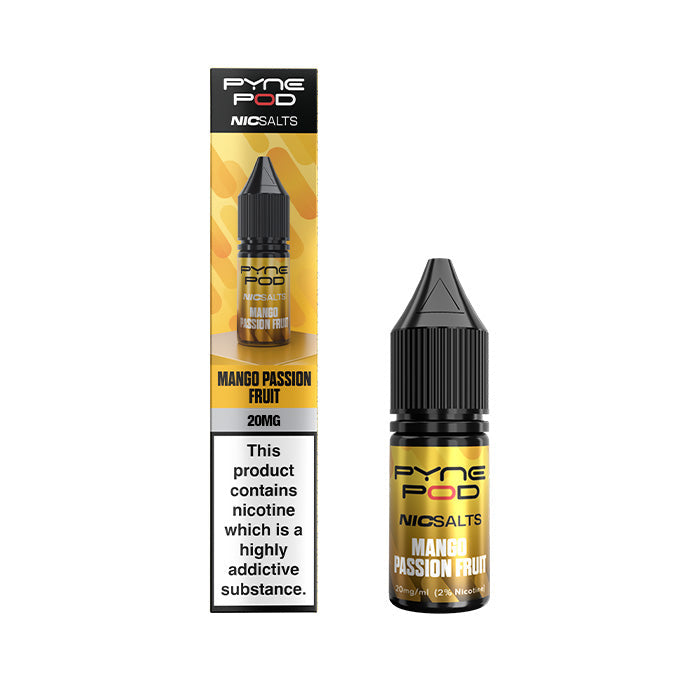 Mango Passion Fruit Pyne Pod Nic Salt E-Liquid and Box